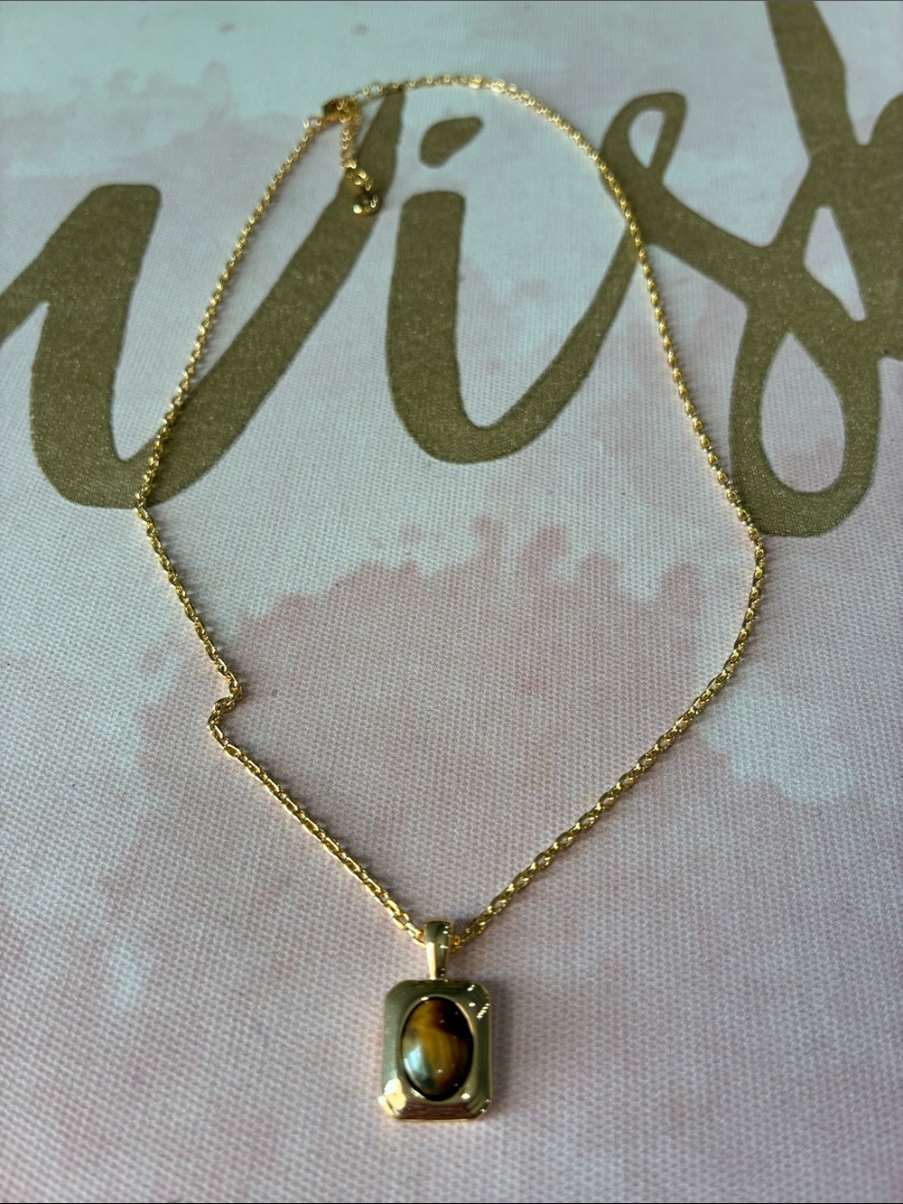 Gold Tiger Eye Pendant Necklace - Women Jewelry